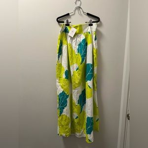 sheridan french Lillian green white long skirt size 8 New with Tags